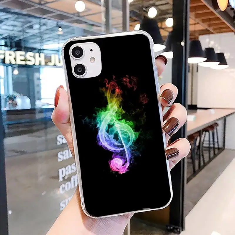 

Music notes Pattern Phone Case for iphone 6s 7 8plus xr xs max 11 12 pro max mini clear cover