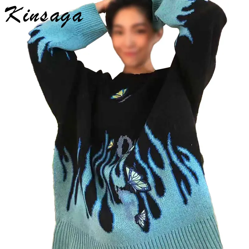 Свитер женский трикотажный контрастных цветов с рукавом летучая мышь | Женская