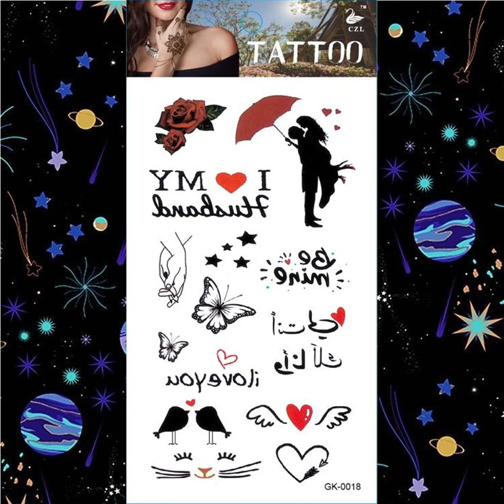 Каллиграфия текстовые фразы временные татуировки наклейки Мандала Русалочка и