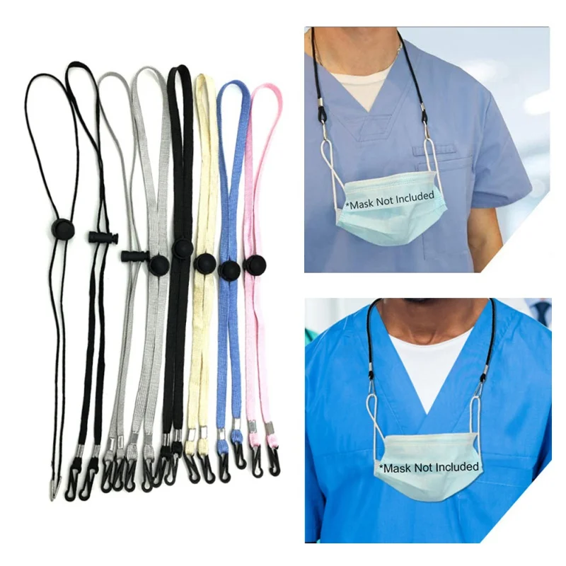 

10PCS Adjustable Face Mask Lanyard Handy Convenient Safe Facemask Rest&ear Holder Rope Hanging Neck Rope Protection Halter Ropes