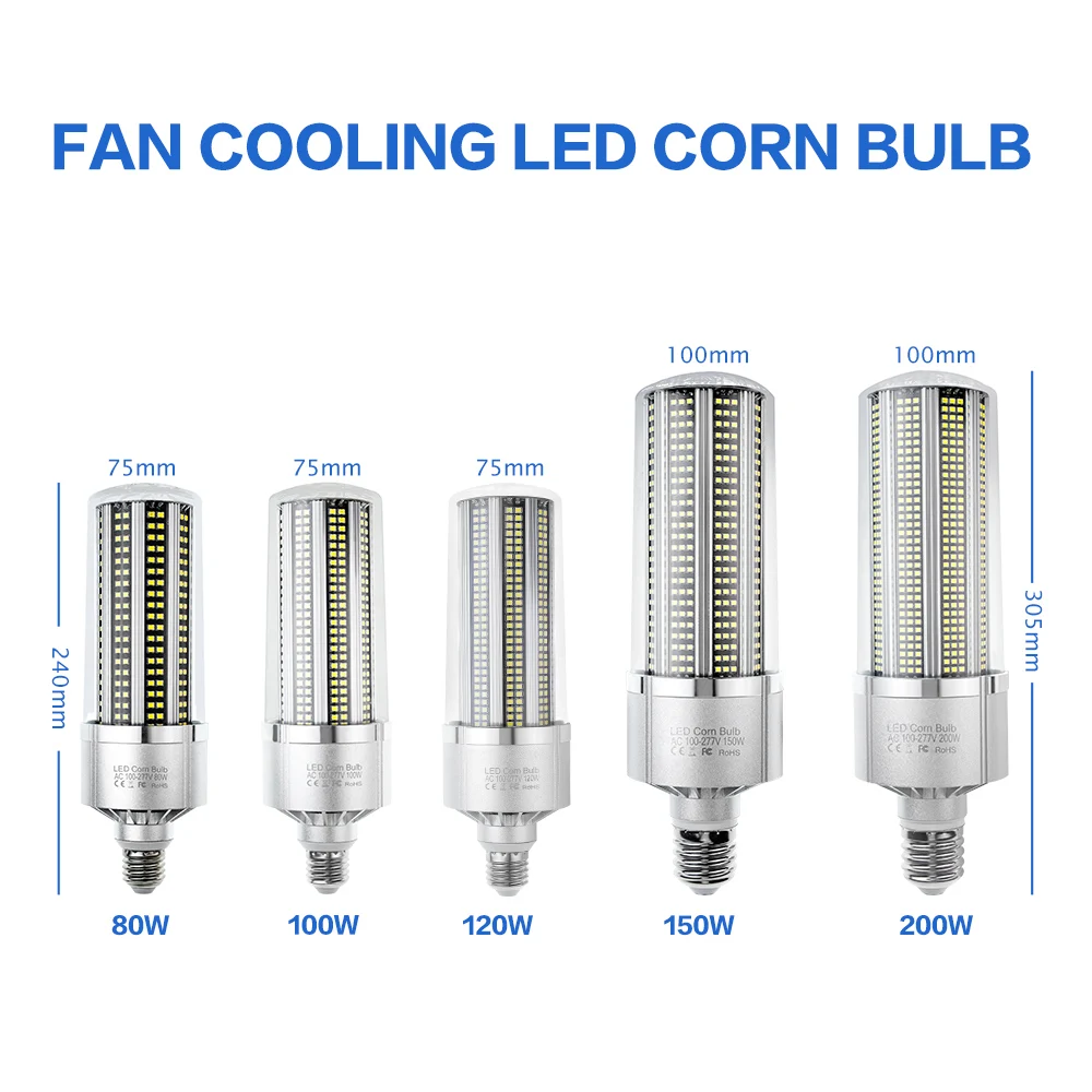 

Bulb High Power LED Corn Lamp E27 Ampoule E39 Halogen Lamp 220V LED Ceiling Light 110V Bulb 80W 100W 120W 150W 200W Gym Lighting