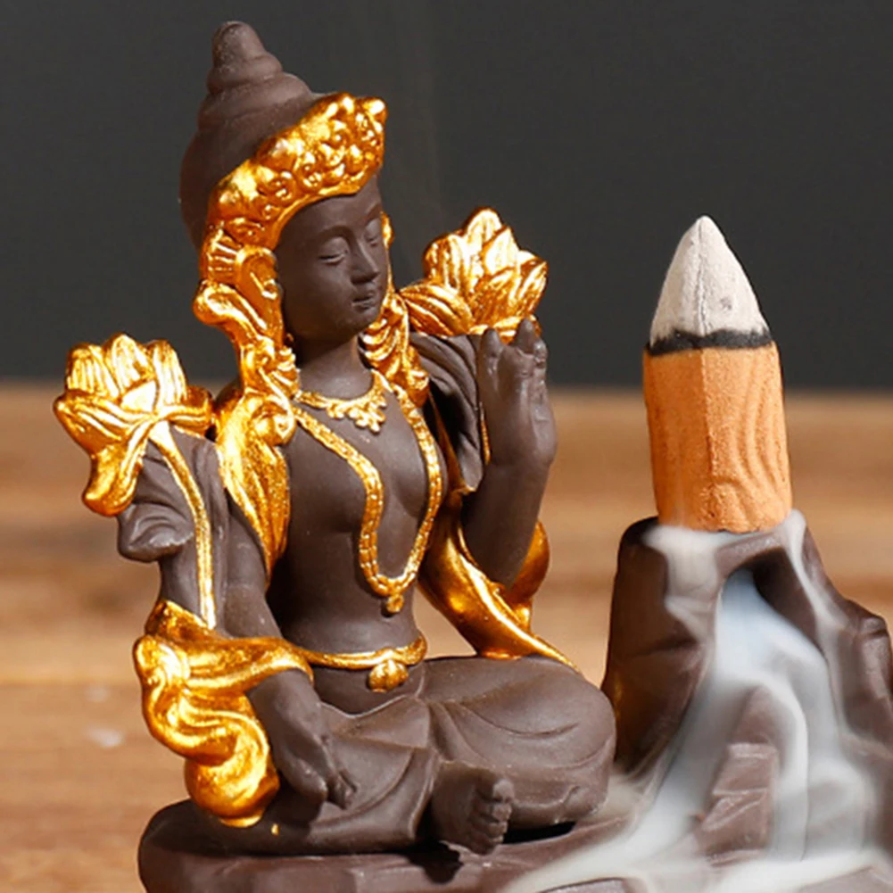 Керамическая курильница с обратным потоком в форме Будды печь для обжига