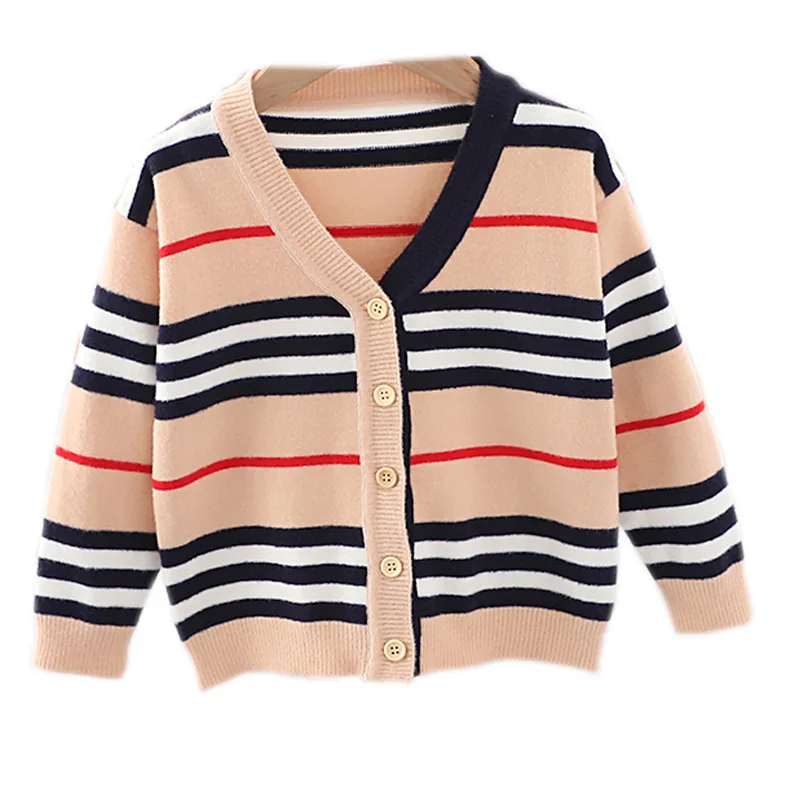 

Infant Baby Girl Black White Stripe Knit Cardigan Single Breasted Newborn Baby Girl Cotton Sweater Clothes Boy Fall Coat EY09091