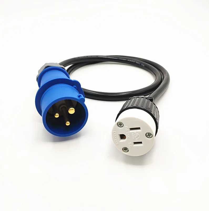 IEC309 для 5-15R розетка Мощность шнур, преобразования 316C6 для 5515R гнездо, H05VV-F 1,5 мм, 16 ампер, 0,5 м