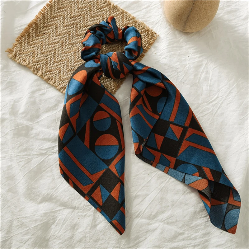 Модные леопардовые Цветочный принт повязка на голову для Для женщин эластичные резинки для волос шарф хвощ галстуком-бабочкой для девочек резинки для волос Головные уборы