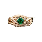 Дешевые модные ювелирные изделия, индийские ювелирные кольца для женщин, изысканные зеленые драгоценные камни, золотые кольца, оптовая продажа ювелирных изделий, обручальные кольца для женщин