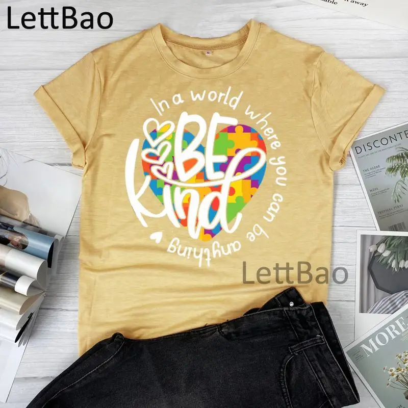 

Женские футболки Be Kind, летняя футболка с коротким рукавом, Женская Повседневная футболка Harajuku Ullzang 2021, Модный хлопковый топ, женская футболк...