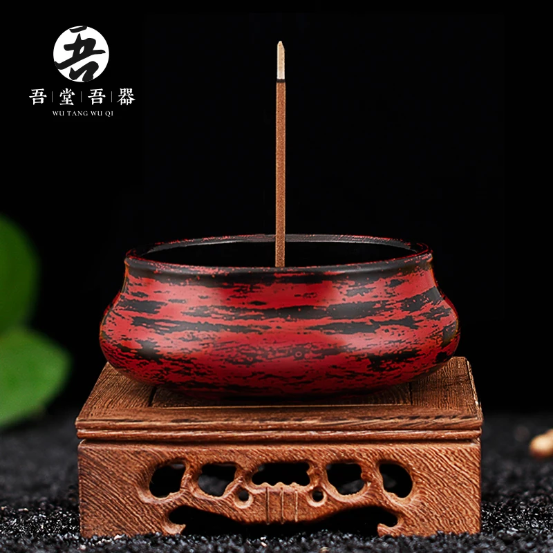 

of Chinese lacquer pure copper announce furnace incense burner household indoor tea aroma stove for Buddha enshrined ta