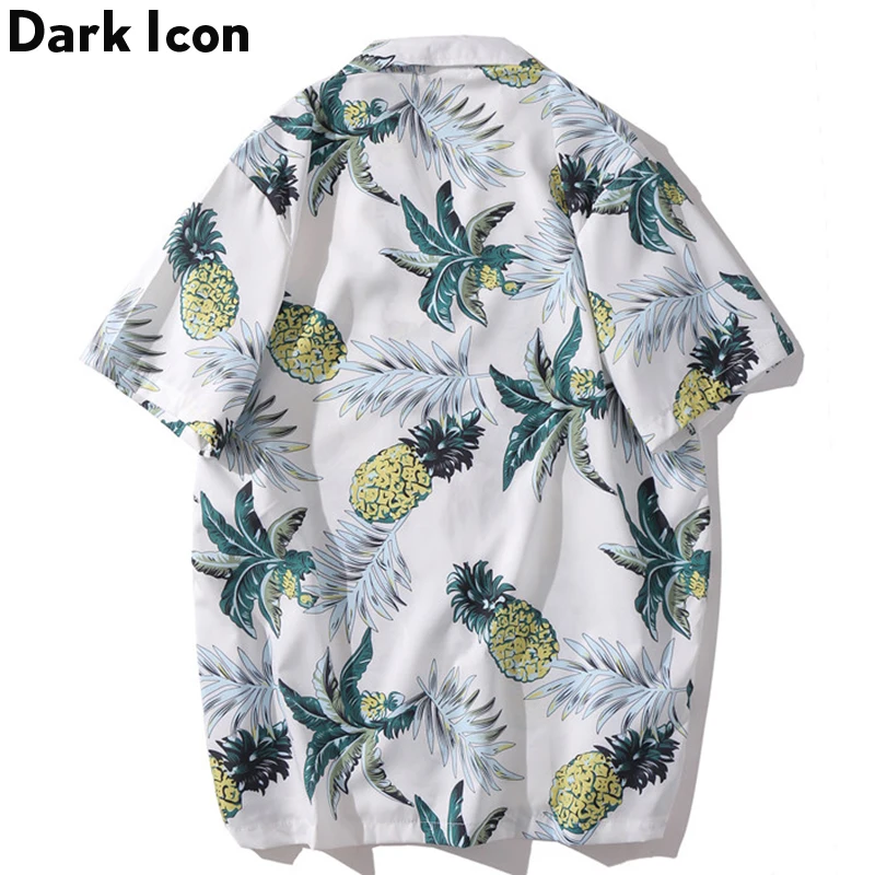 Винтажные Гавайские рубашки Dark Icon 2020 летние пляжные с принтом ананаса мужские