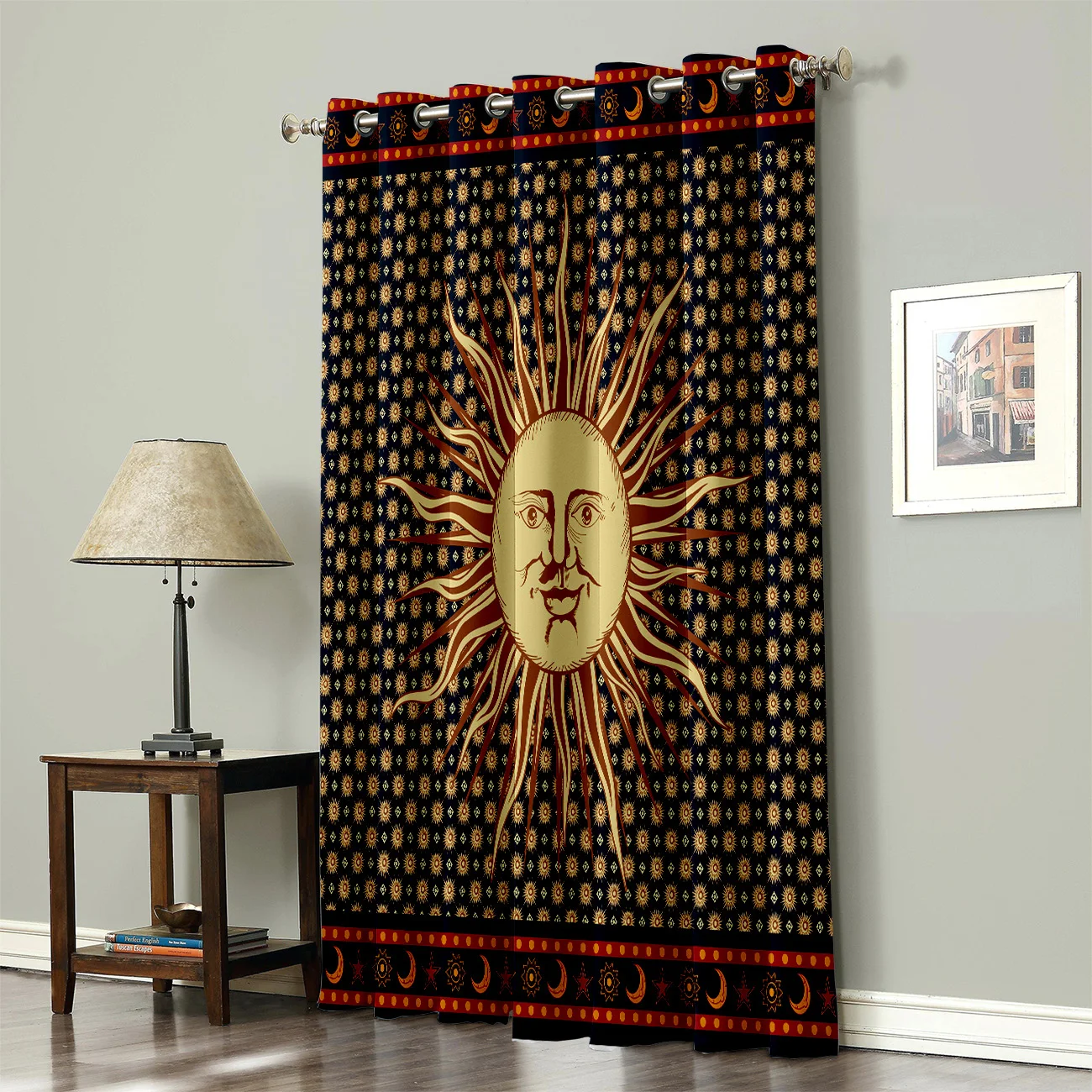 Индийская мандала солнечное небесное тело занавески для комнаты большие окна