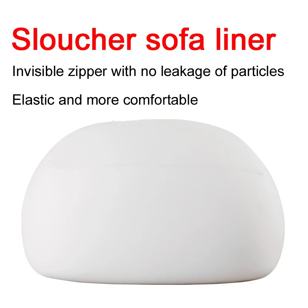 

Chair Cover Solid Lounger Lazy Sofa Home Hotel Modern Bean Bag Zipper Elastic Living Room Easy Clean No Filler Inner Liner