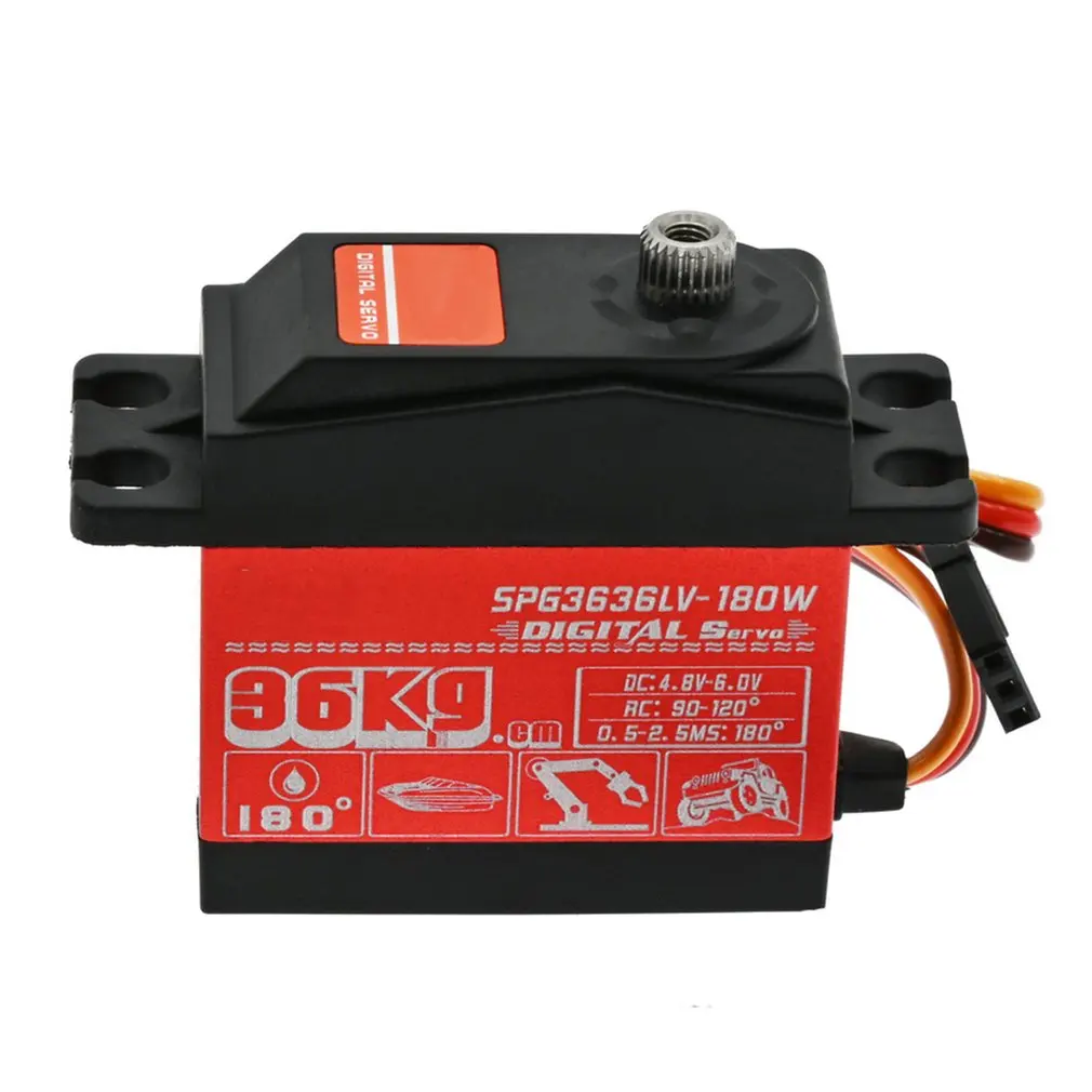 

SPG3636LV-180W 36KG 10 Car Waterproof Steering Gear Digital Iron Core Low Voltage Version MK1132 Car Accessories