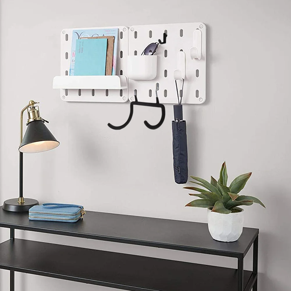 

2pcs Pegboard Double Hooks Pegboard Drill Holders Heavy Duty Drill Hanger Hooks