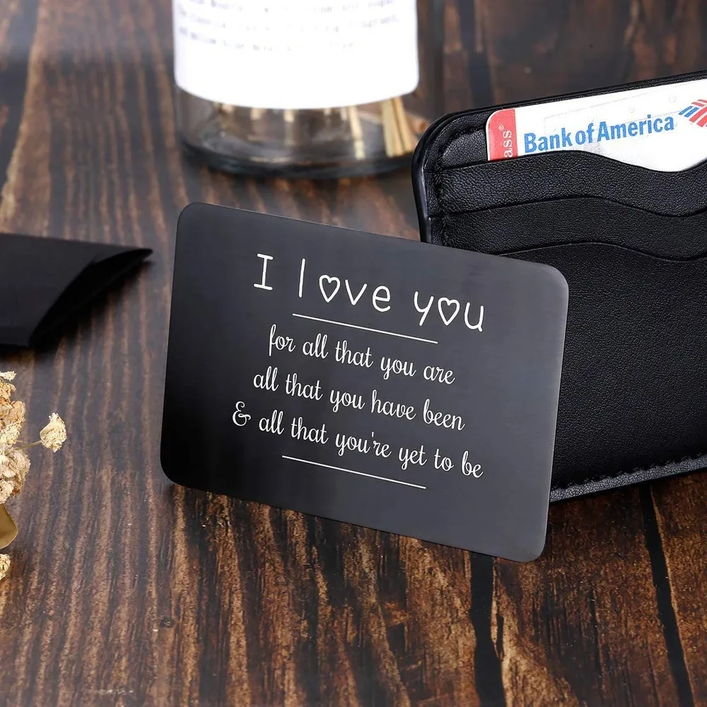 Бумажник с гравировкой надписью любовь для мужчин женихов подарки на годовщину