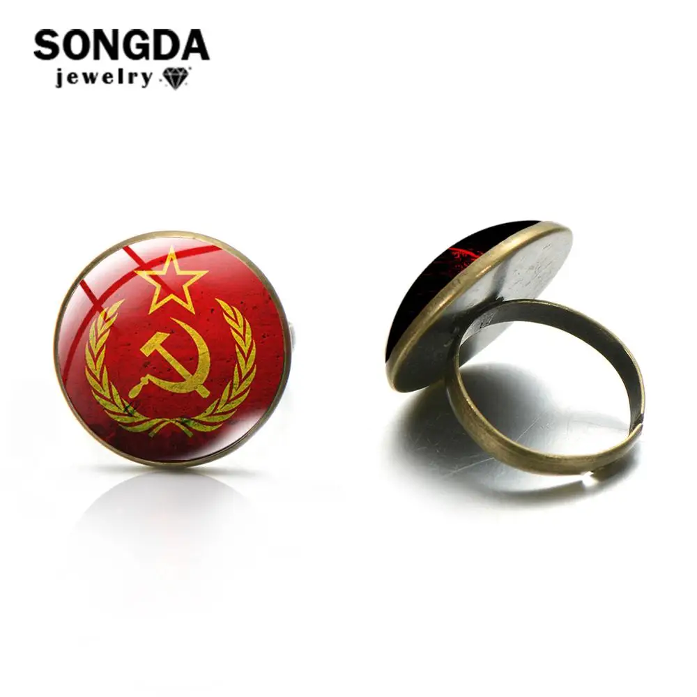 SONGDA цвета старой бронзы CCCP РОССИИ эмблема серп молот кольцо СССР в искусстве