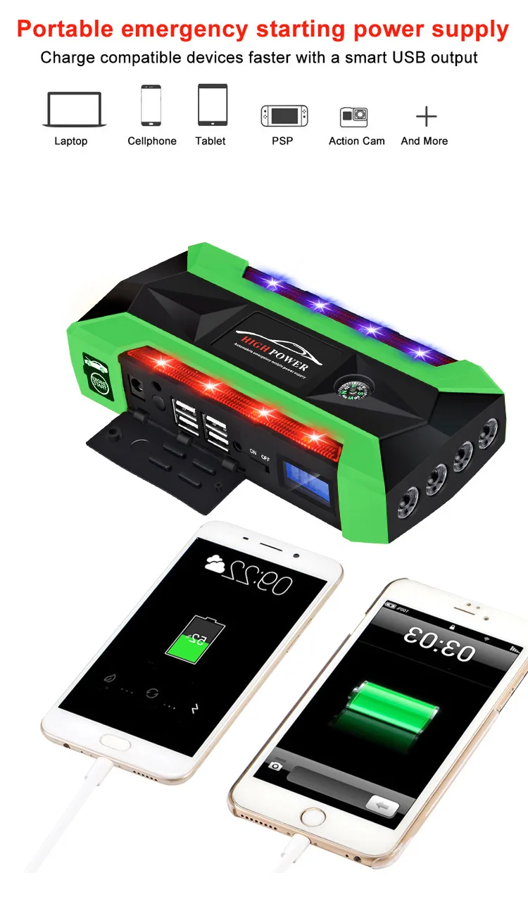 Пусковое устройство для бензинового и дизельного автомобиля 89800 мА · ч 12 В 1000 А |