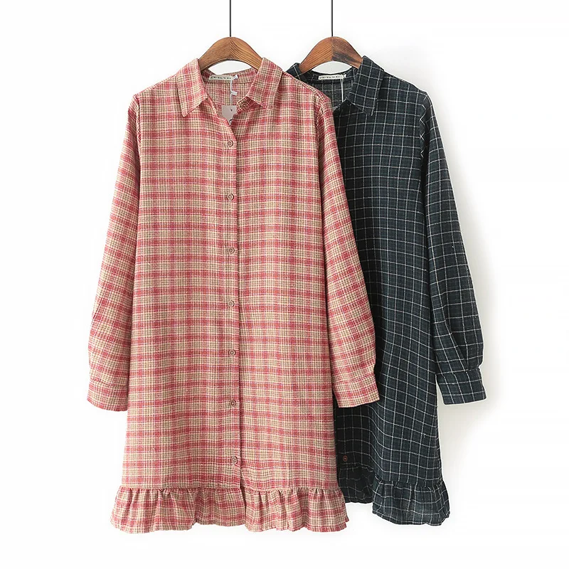 Повседневные платья размера плюс осень 2019 женское модное свободное Хлопковое