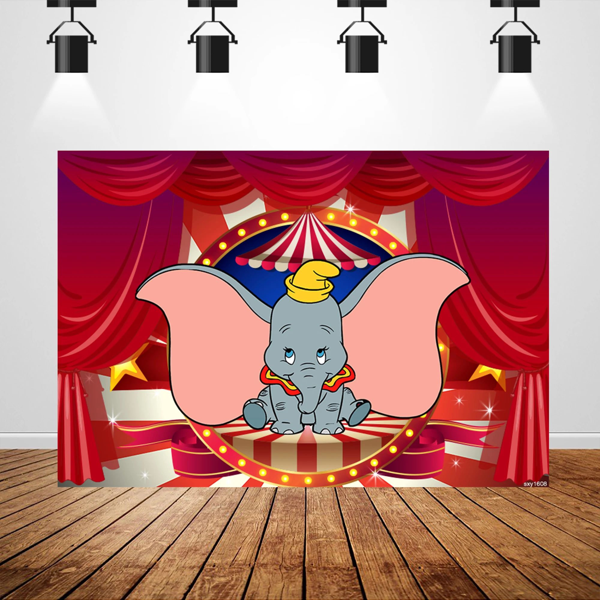 Sxy1608 красный карнавал цирк вечерние фотографии фон мультфильм Dumbo дети первый
