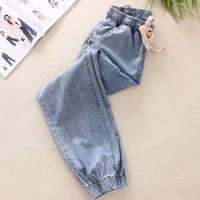 thin stretch jeans women spring and summer korean loose cropped trousers high waist radish daddy pants mother jeans