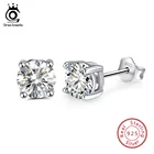 Женские серьги-гвоздики ORSA JEWELS, серьги из стерлингового серебра 925 пробы с фианитами ААА, 12 цветов