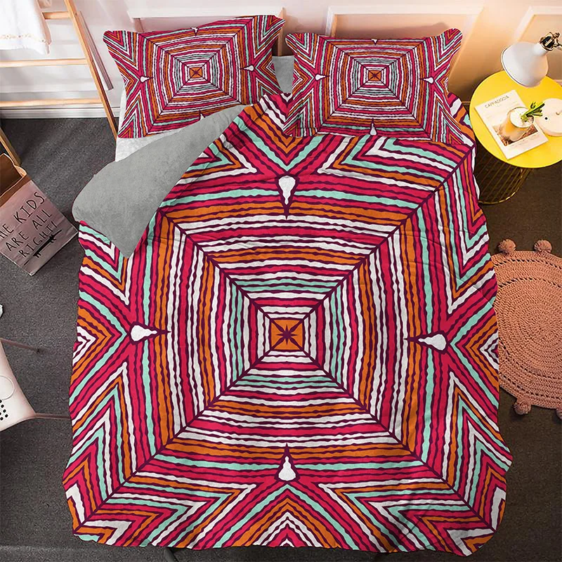 Комплект постельного белья с 3D-принтом Мандала психоделический роскошный