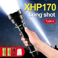 xhp170 most powerful led flashlight rechargeable torch light usb tactical flash light xhp90 2 zoom hand lamp hunting led lantern