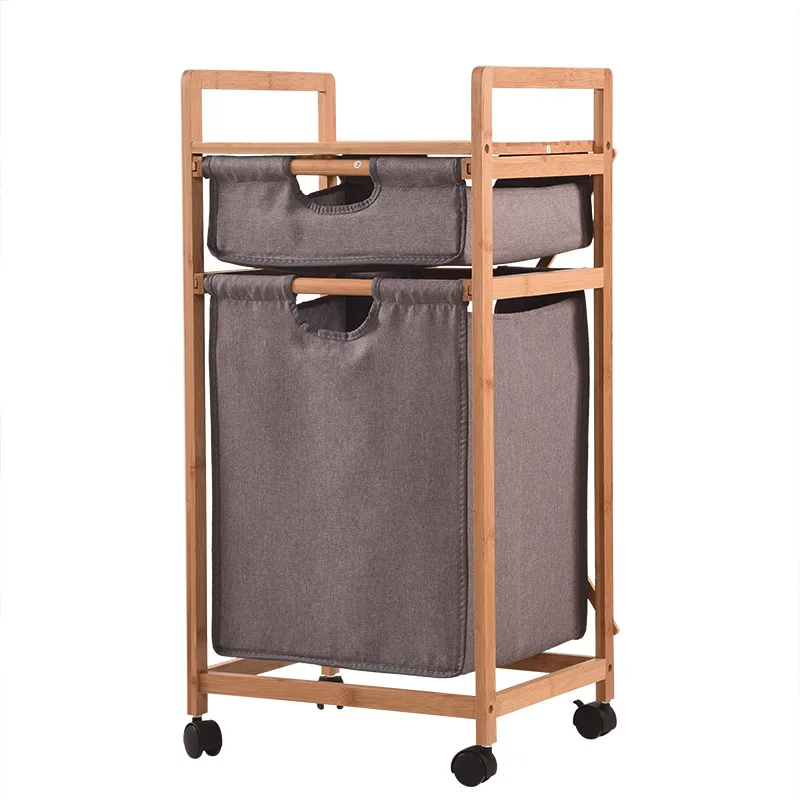 

Baboom Floor Stand Bathroom Finishing Rack Dirty Clothes Foldable Storage Basket Laundry Basket with Wheels Storage Rack