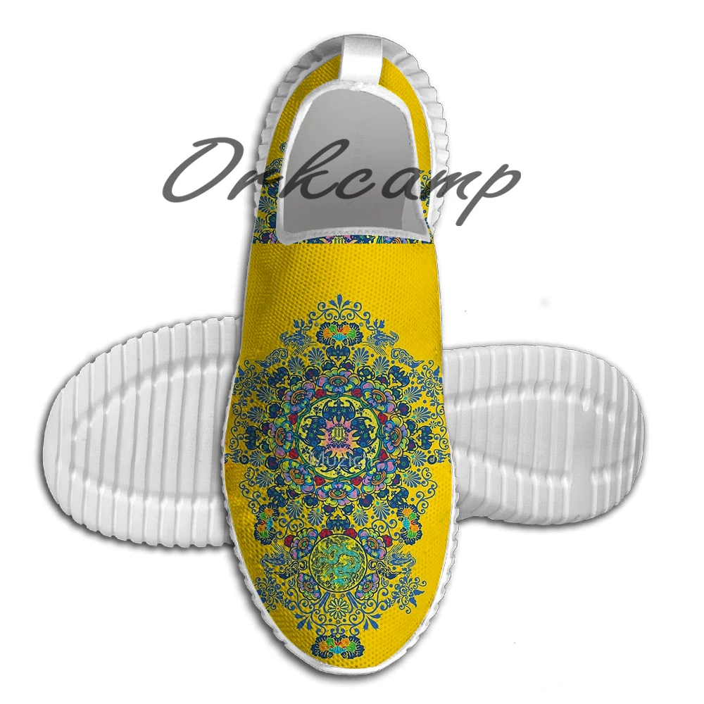 

Sport Running Shoes Yellow Porcelain Light Weight Walking Shoes Breathable Mesh Yoga Shoes