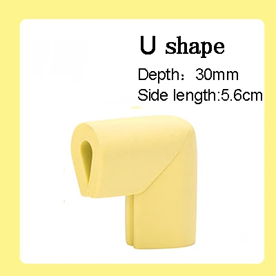 Yellow U shape 4 шт./партия, детский силиконовый стол, угол стола, край, накладка на углы, безопасная защита для детей, защита от детей - Цвет: Yellow U shape