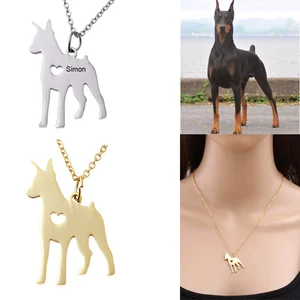 18 стильное персонализированное ожерелье собаки Выгравировано Название домашних животных с рисунком пуделя для женщин хаски, йоркширского терьера, мопса Форма в форме сердца, Женские Ювелирные изделия, аксессуары
