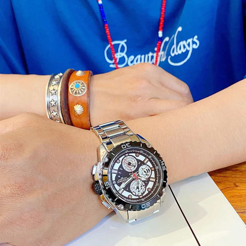 Часы наручные NAVIFORCE Мужские кварцевые из нержавеющей стали роскошные Брендовые