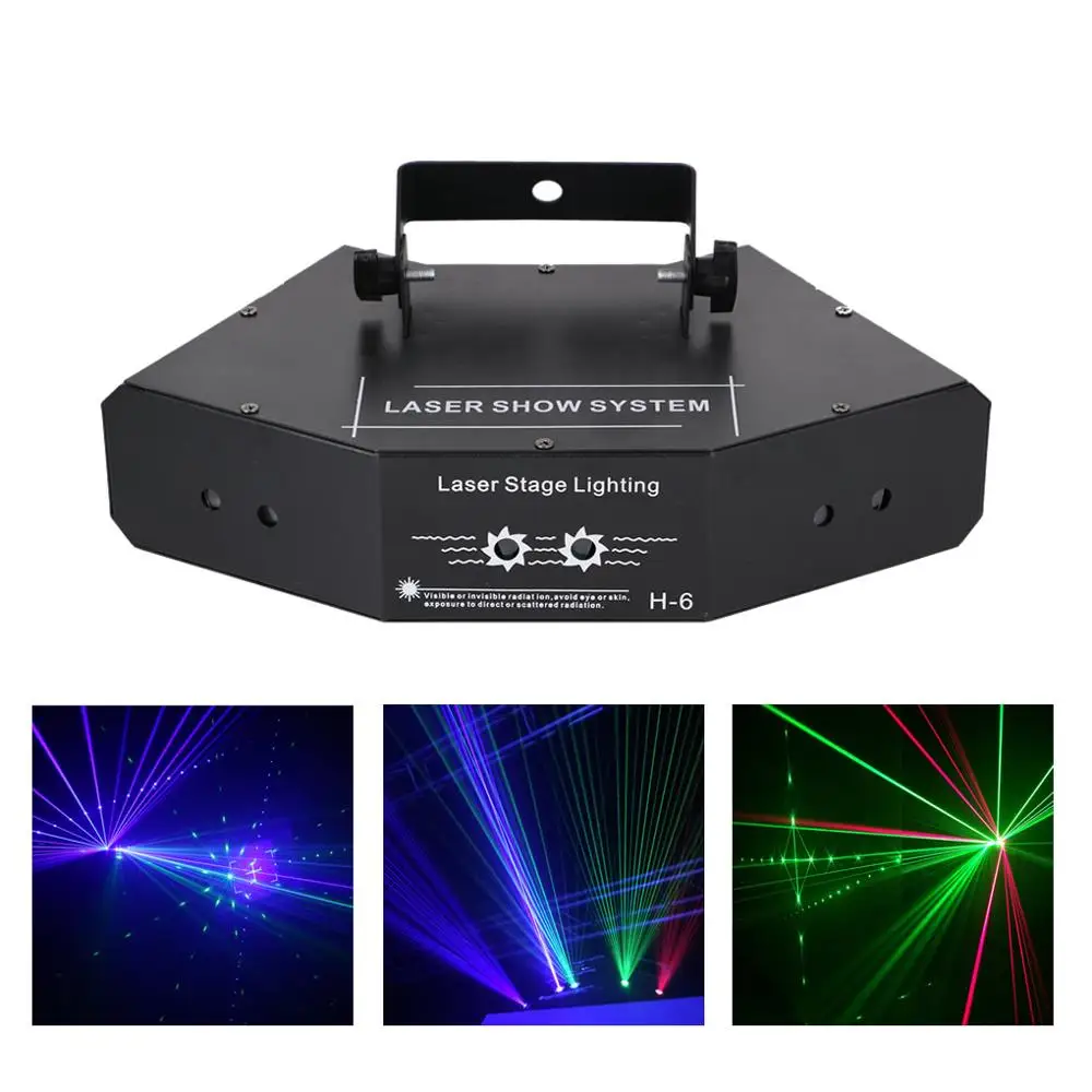 AUCD 6 глаз вращения 24 гобо RGB лазерный проектор огни DMX ДИСКО Рождество домашние вечерние DJ шоу Луч движущихся лучей сетки сценическое освещение BX6