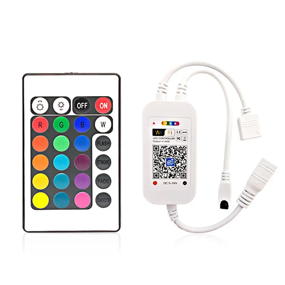 20 шт. Wi-Fi RGB контроллер с двойным разъемом 5-24 В постоянного тока мини музыкальный 24