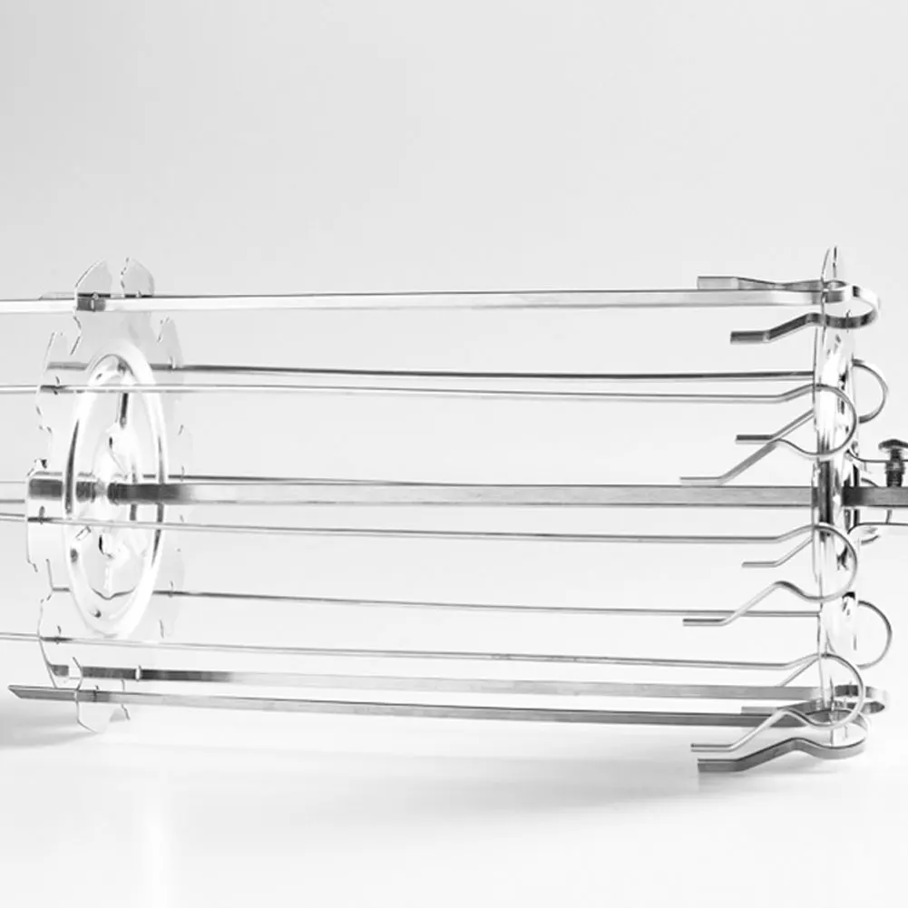 

BBQ Grill Cage Steel Metal Rotisserie Skewers Needle Cage Oven Kebab Maker Grill Barbecue Without Middle Rotating Rod