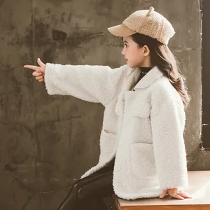 Куртки для девочек, Осень-зима, меховое пальто, Вельветовая ветровка, детская одежда, От 4 до 11 лет