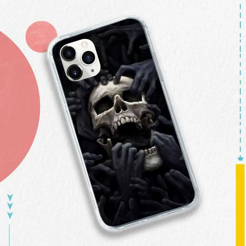 

grim Reaper horror skull Phone Cases Transparent soft For iphone 5 5s 5c se 6 6s 7 8 11 12 plus mini x xs xr pro max