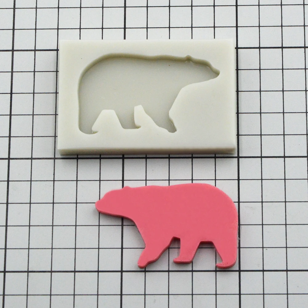 Симпатичные Брелоки с белым медведем силиконовая форма для помадки жвачки