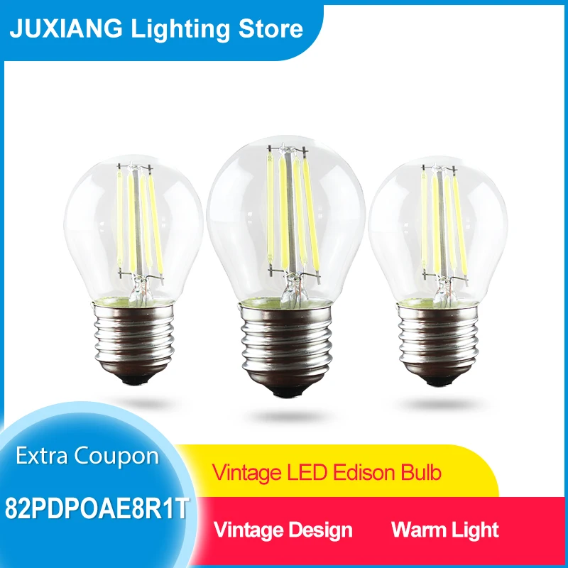 

Vintage LED Bulb Edison E27 220V Retro Filament lamp incandescent bulb indoor night light Holiday christmas wedding decor