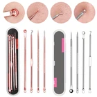 45 шт., набор инструментов для удаления черных точек, из нержавеющей стали, для массажа лица, белых точек, экстрактор угрей и комедонов, массажер для лица