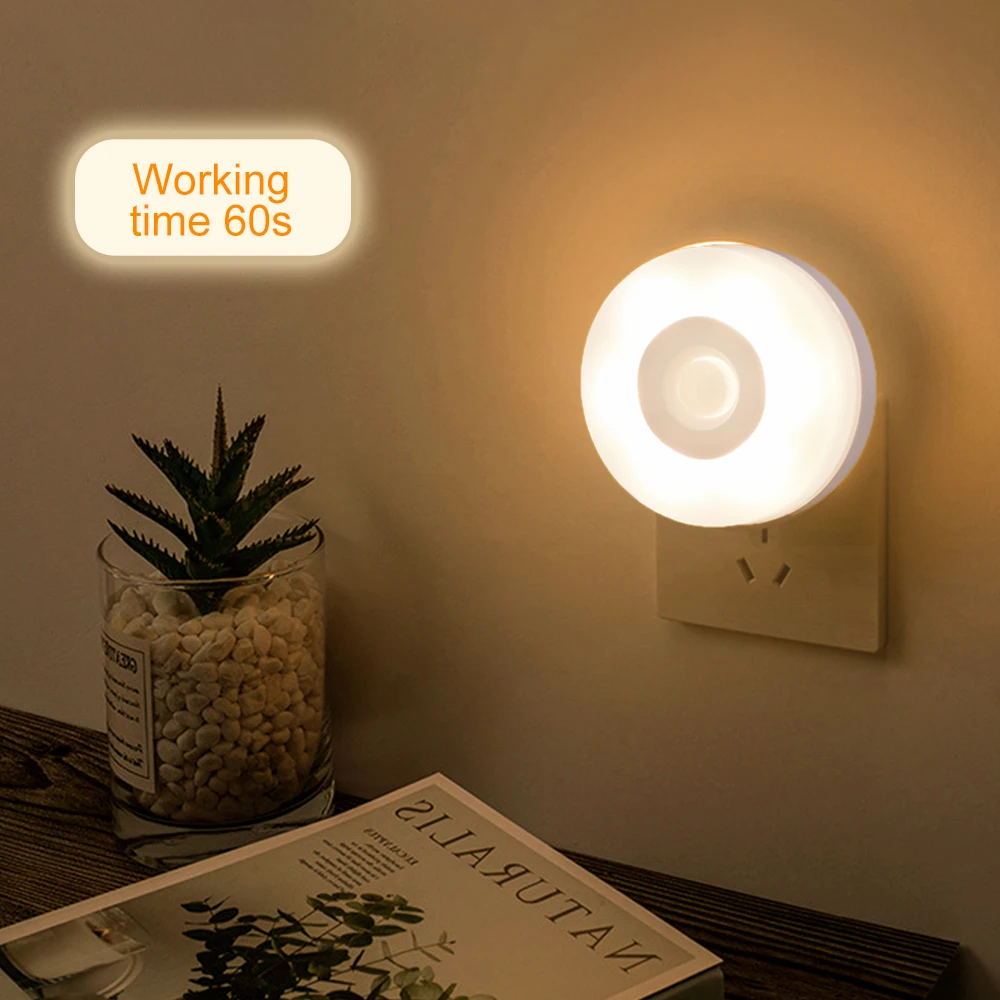 

Светодиодный движения человека Сенсор ночной Светильник ЕС/штепсельная вилка американского стандарта круглый интеллигентая (ый) Инфракра...