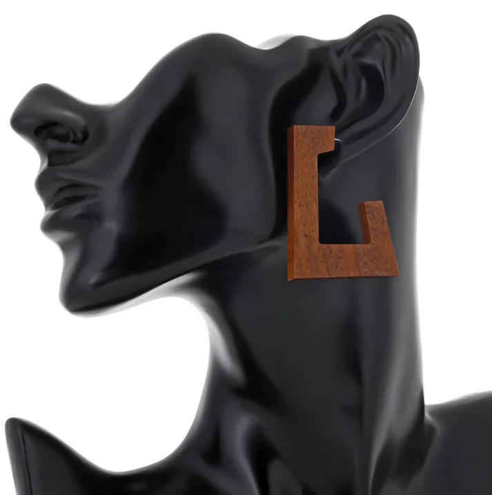 Серьги Подвески ручной работы из натурального дерева креативный Винтаж для