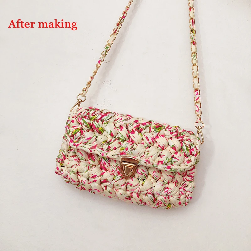 

DIY Woven Shoulder Bag Cloth Line Yarn Handmade Knitted Crochet Material For Handbags, Shoulder Bag
