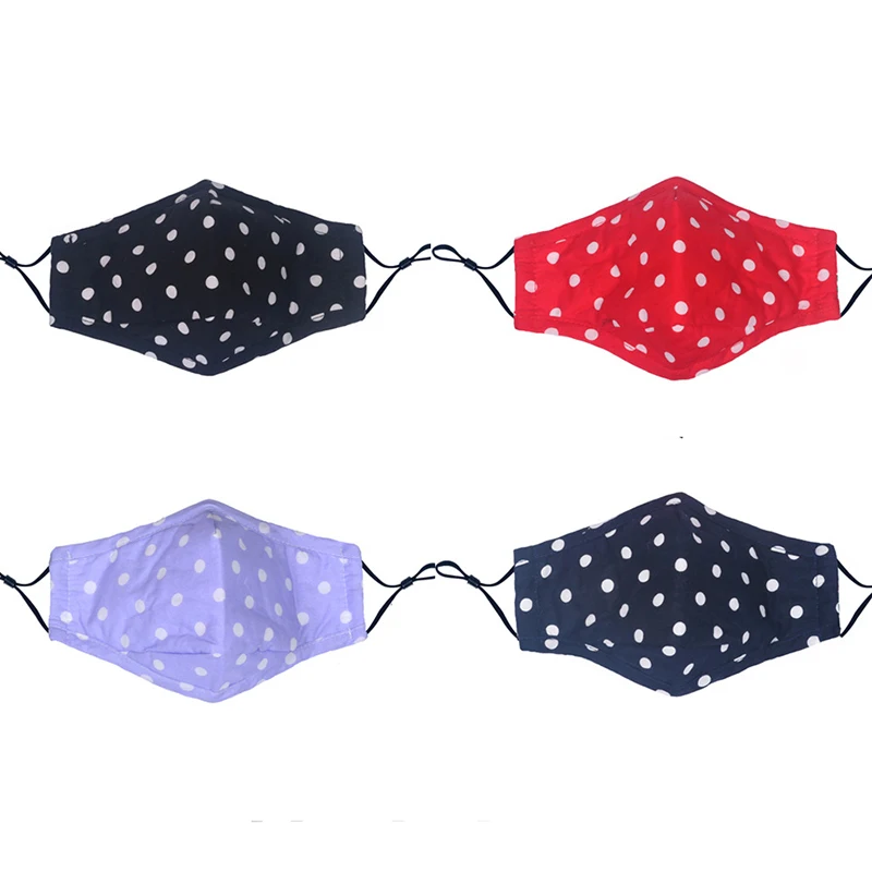 

Маска в горошек для взрослых и женщин с фильтром PM2.5 карманная трехслойная моющаяся Регулируемая фотомаска