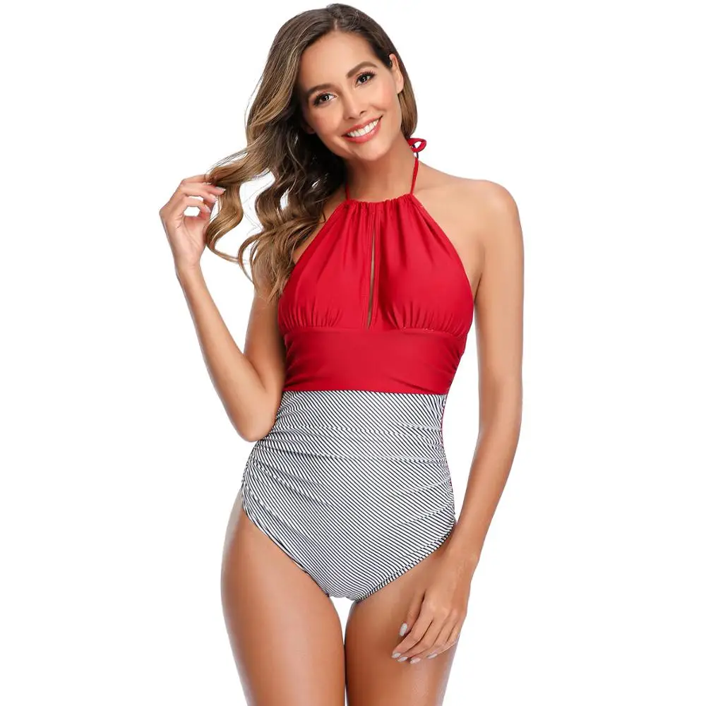 Женский сексуальный слитный купальник в полоску женский купальный костюм с