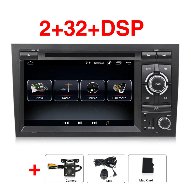 HD Android 9 2 din емкостный экран автомобильный DVD для Audi A4 B6 B7 S4 автомобильный Радио gps Навигация стерео головное устройство - Цвет: 32G