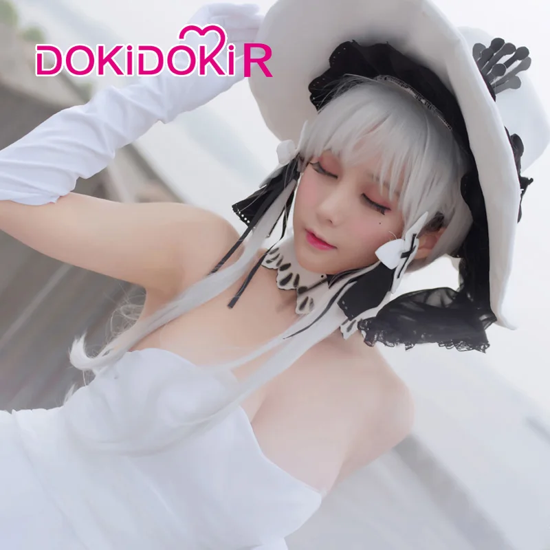 DokiDoki-R Game Azur Lane Illustrious Cosplay Costume Womem White Dress | Тематическая одежда и униформа