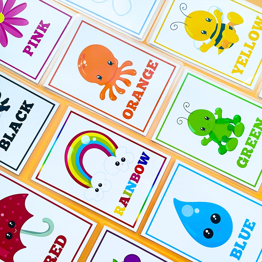 20 штук 1 номер цвета форма Обучение английскому языку флэш карты для раннего