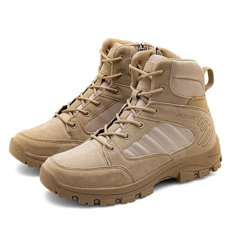 

Tactical Military Combat Boots Men Suede Leather US Army Hunting Trekking Camping Mountaineering Winter Work Shoes Boats bn7