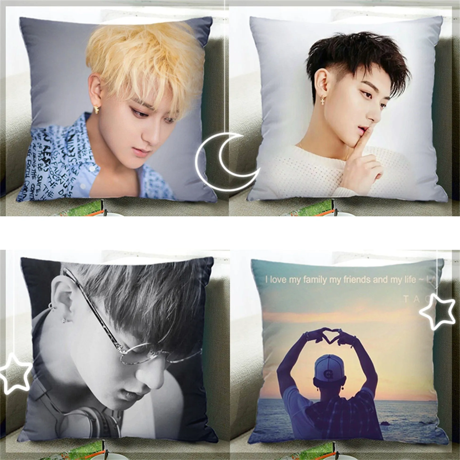 

Двухсторонняя плюшевая декоративная подушка Huang дзяо Z.Tao, удобная диванная подушка, домашний декор, настраиваемая китайская звезда