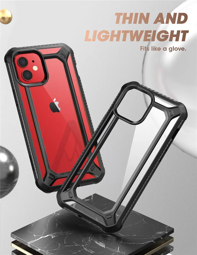 For iPhone 12 Case/12 Pro Case 6.1" (2020) SUPCASE UB EXO Series Premium Hybrid Protective Clear PC + TPU Bumper Case Back Cover pela cases